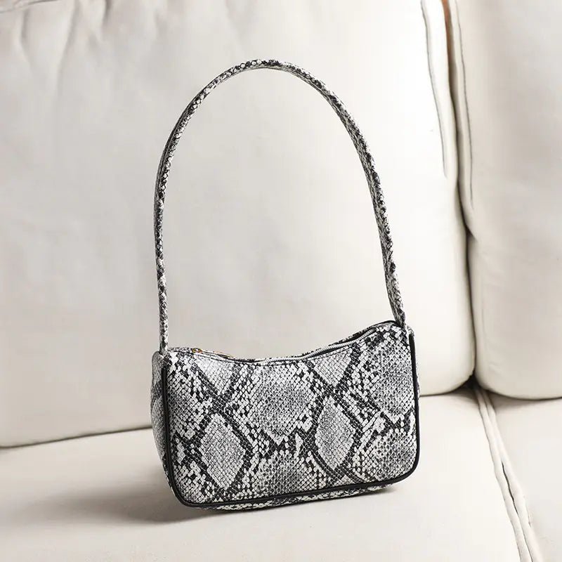 Vintage Snake Print Shoulder Bag for Women, 2020 Design