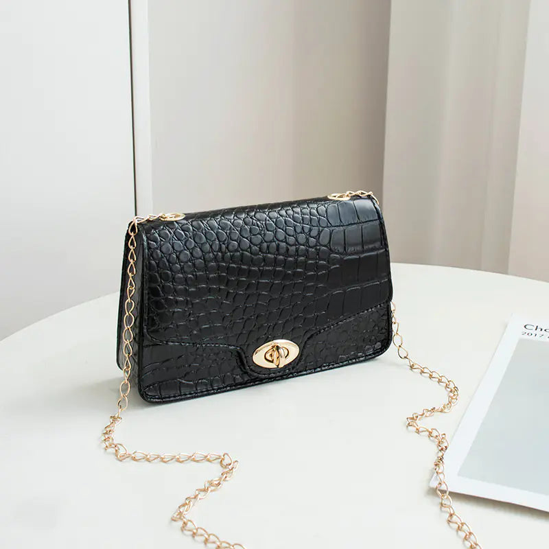 2022 Autumn Winter Crocodile Pattern Chain Shoulder Bag