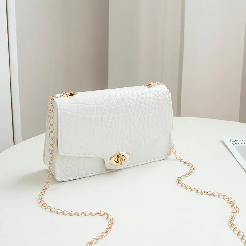 2022 Autumn Winter Crocodile Pattern Chain Shoulder Bag